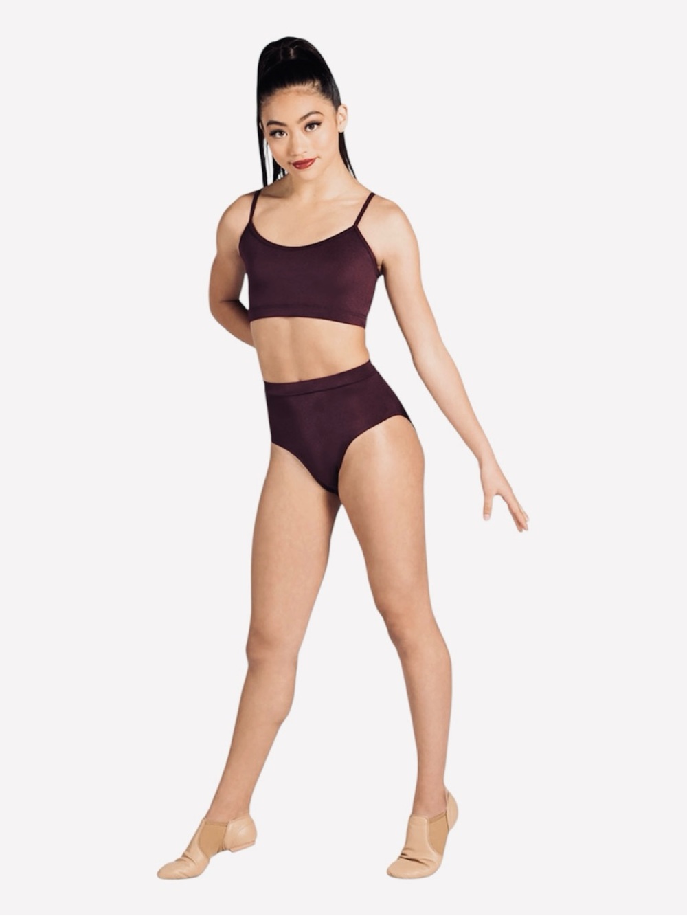 Weissman Lustre Dance Bra & Brief Set — chocolate brown- MC